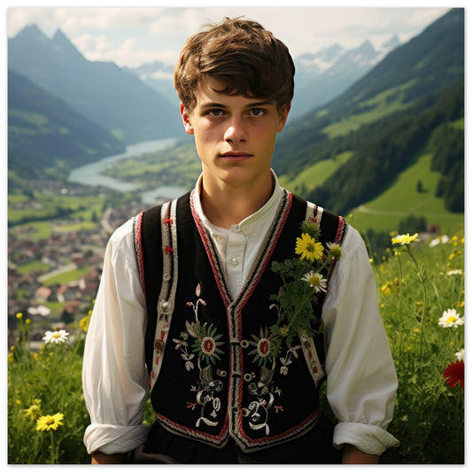 Bayerischer Junge mit Lederhosen