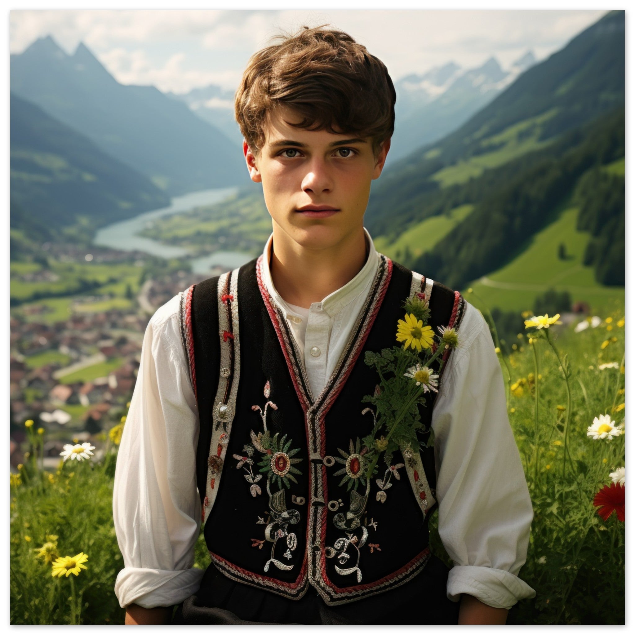 Bayerischer Junge mit Lederhosen