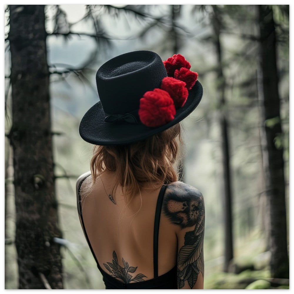 Frau mit Hut im Schwarzwald