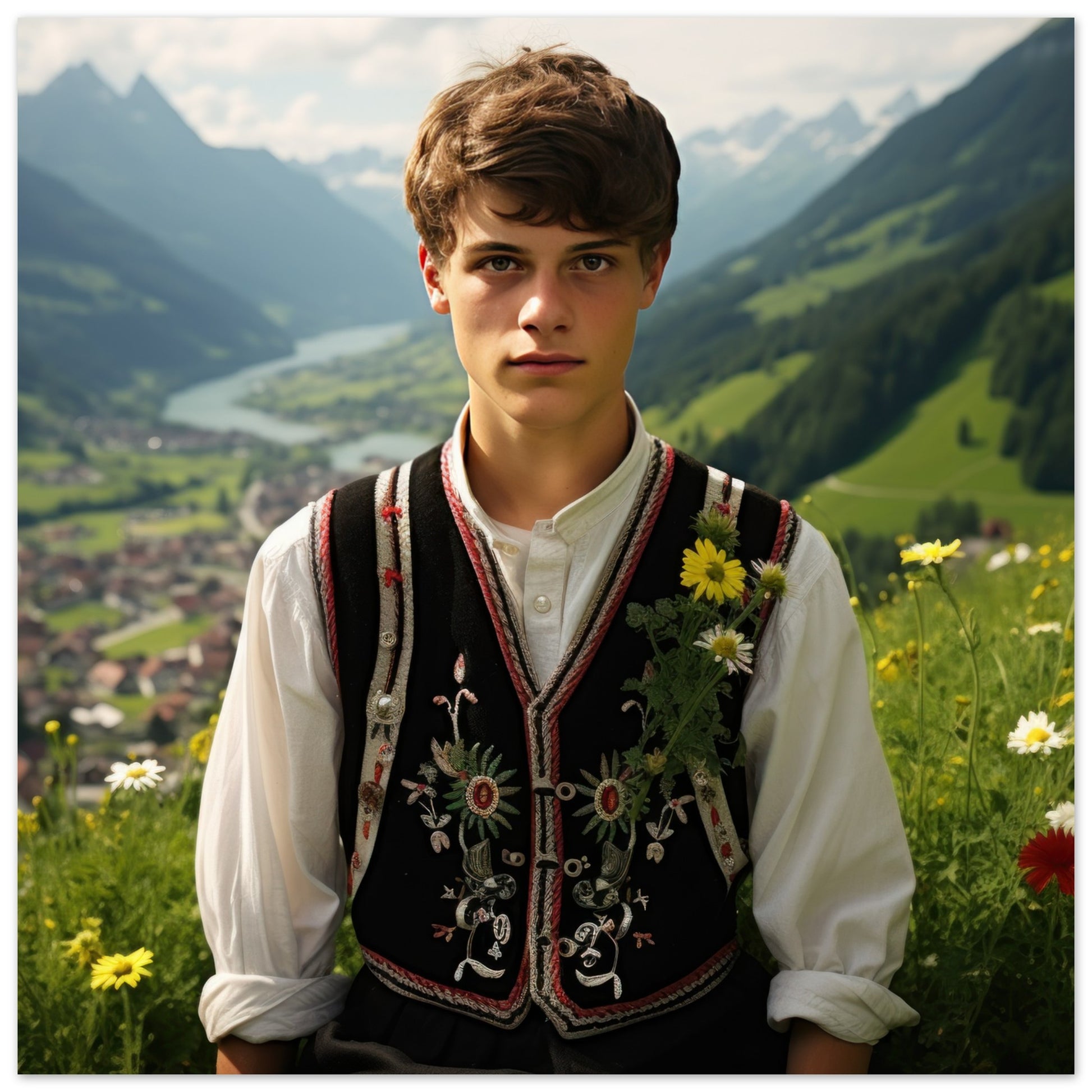 Bayerischer Junge mit Lederhosen