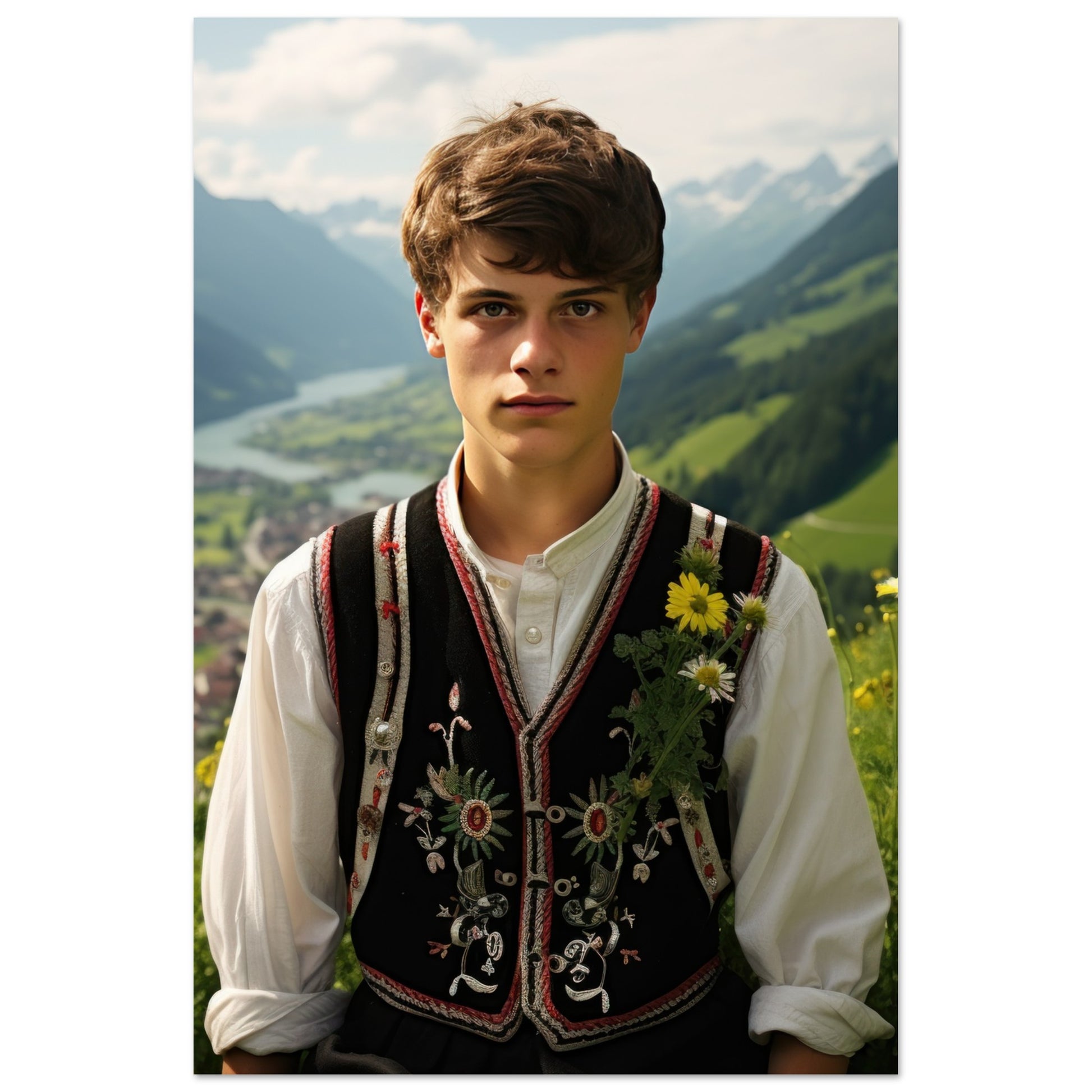 Bayerischer Junge mit Lederhosen
